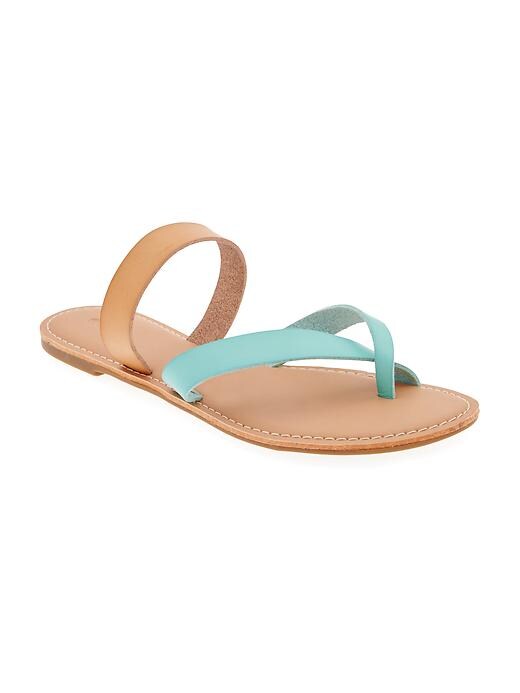 View large product image 1 of 1. Criss-Cross Faux-Leather Sandals for Women