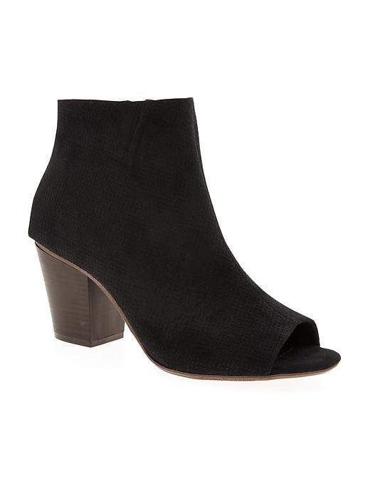 Image number 1 showing, Sueded Ankle Peep-Toe Booties for Women