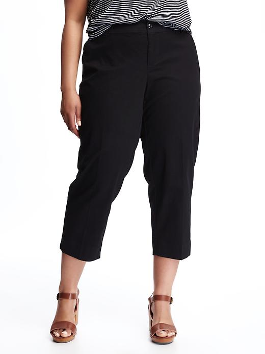 View large product image 1 of 1. Smooth & Slim Plus-Size Cropped Chinos