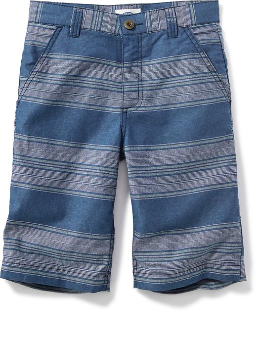 View large product image 1 of 2. Flat Front Striped Shorts for Boys