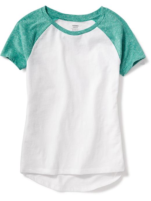 View large product image 1 of 1. Relaxed Raglan-Sleeve Tee for Girls
