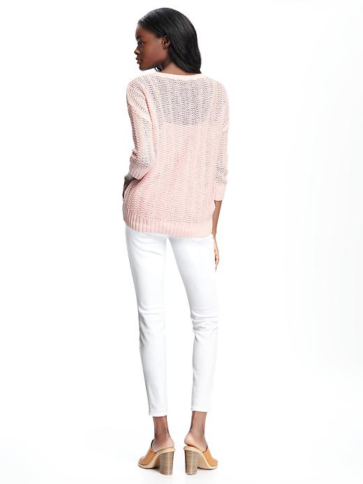 Image number 2 showing, Hi-Lo Open-Knit Sweater for Women