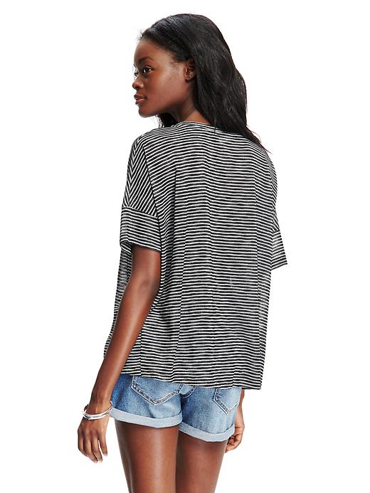 Image number 2 showing, Oversized Striped Sweater-Knit Tee for Women