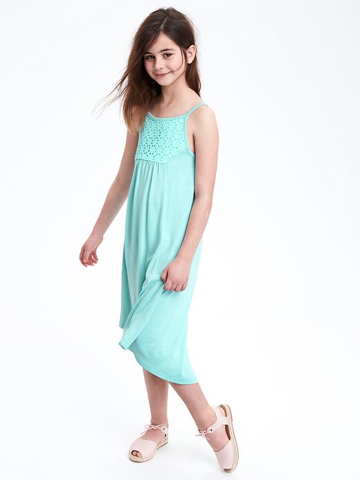View large product image 1 of 2. Eyelet Hi-Lo Midi Dress for Girls
