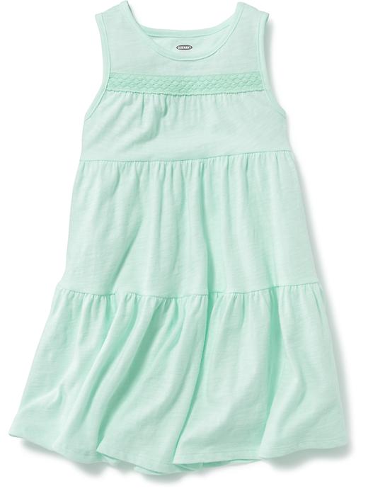 View large product image 2 of 2. Tiered Slub-Knit Lace-Trim Midi Dress for Toddler