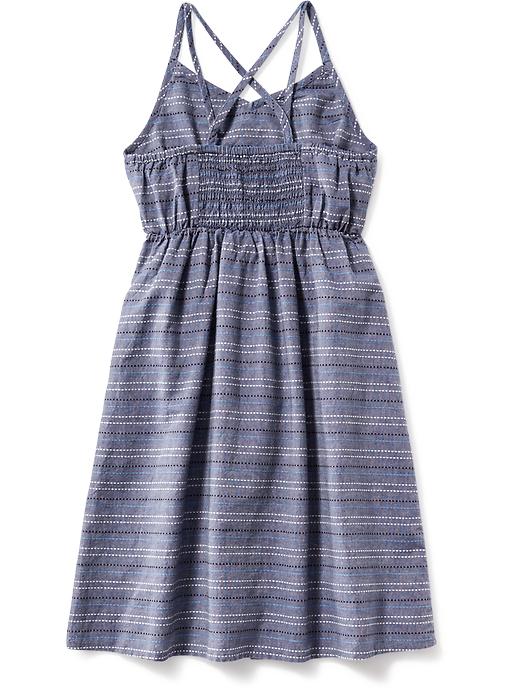 View large product image 2 of 2. Cross-Strap Chambray Cami Dress for Girls