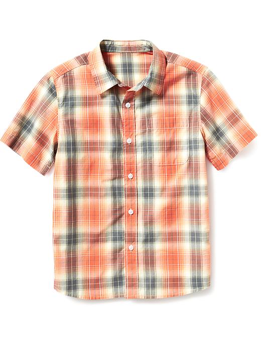 View large product image 1 of 1. Plaid Poplin Shirt for Boys