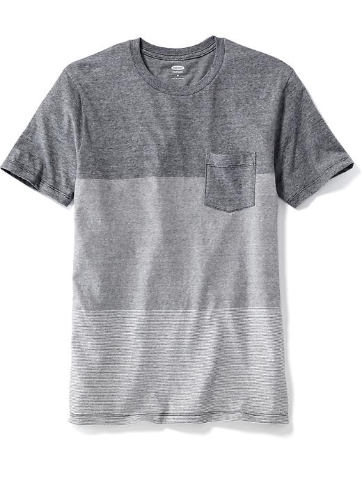 View large product image 1 of 1. Striped Colorblock Pocket Tee for Men