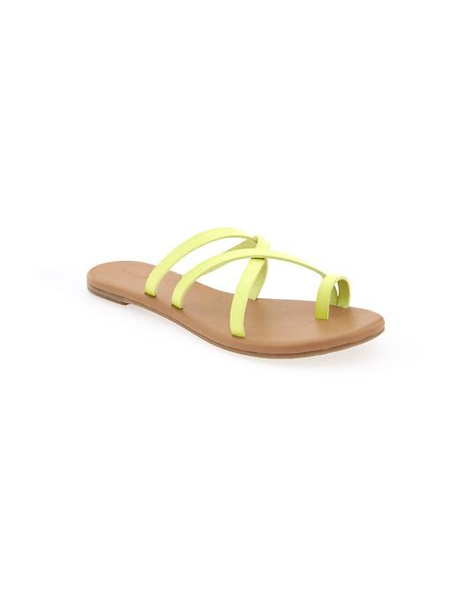 View large product image 1 of 1. Faux-Leather Multi-Strap Sandals for Women