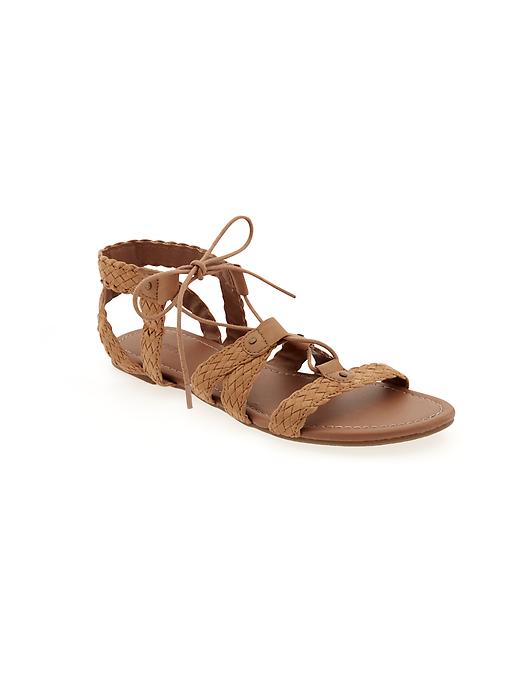 View large product image 1 of 1. Braided Gladiator Sandals for Women