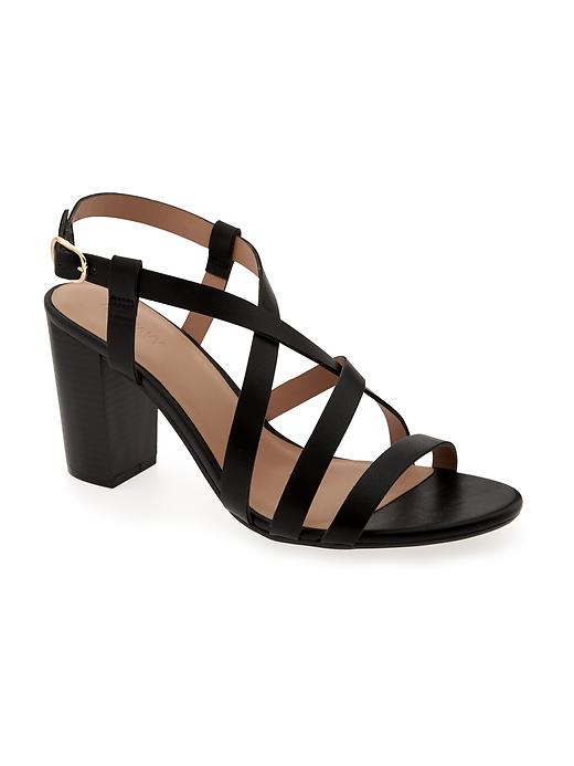 Image number 1 showing, Faux-Leather Strappy Heel for Women
