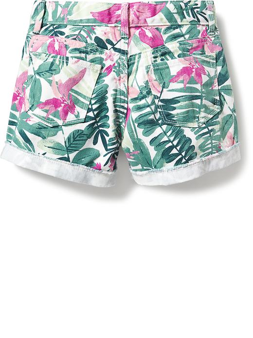 View large product image 2 of 2. Floral Denim Shorts for Girls