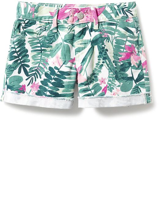 View large product image 1 of 2. Floral Denim Shorts for Girls