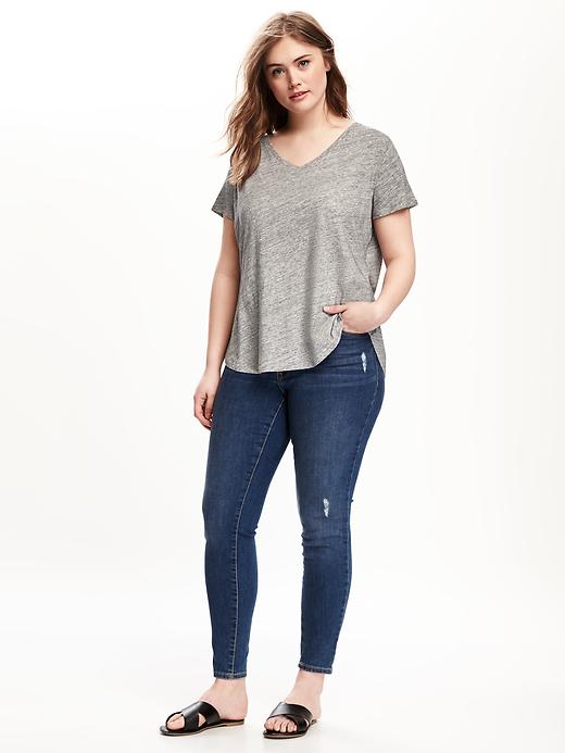 Image number 3 showing, Relaxed Plus-Size V-Neck Tee