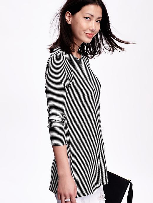 Image number 4 showing, Long & Lean Ribbed Tunic Tee for Women