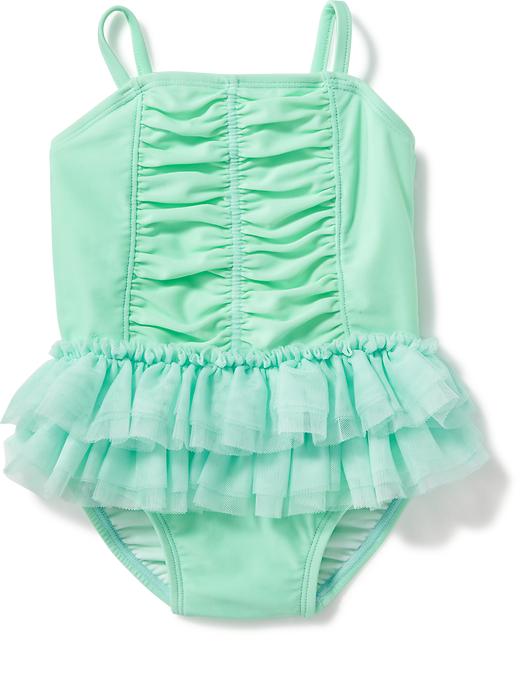 View large product image 1 of 2. Ruched Tutu Swimsuit for Baby