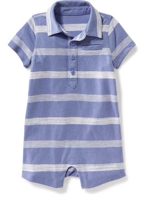 View large product image 1 of 1. Striped Polo One-Piece for Baby