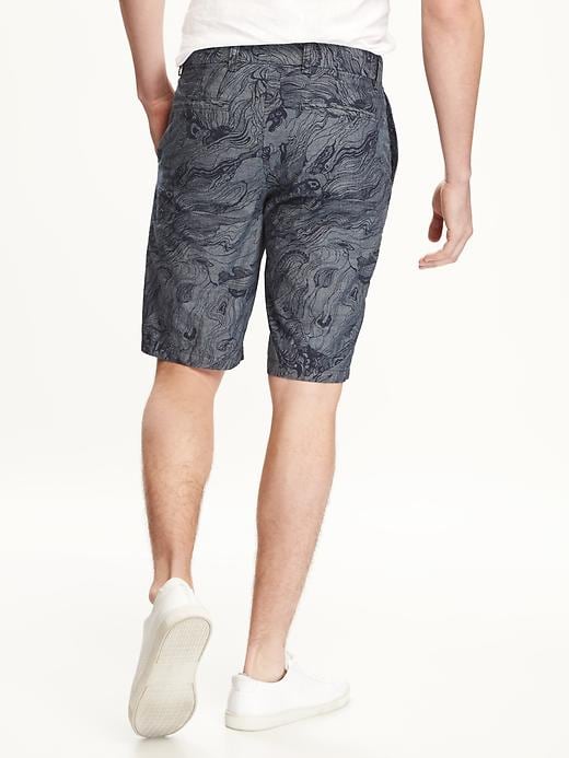 View large product image 2 of 2. Printed Ultimate Slim-Fit Chambray Shorts for Men (10")