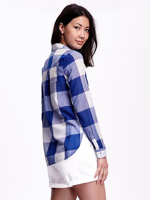 Image number 2 showing, Classic Semi-Sheer Plaid Shirt for Women