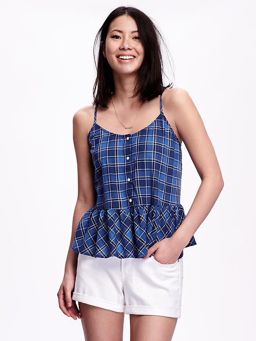 Image number 1 showing, Button-Down Peplum Cami for Women