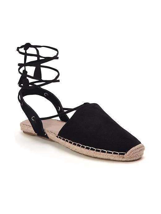 Image number 1 showing, Sueded Lace-Up Espadrilles for Women