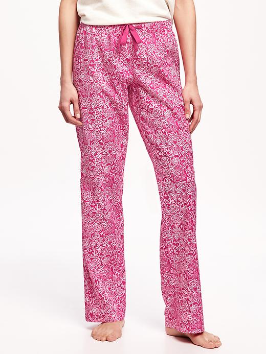 View large product image 1 of 1. Printed Poplin Sleep Pants for Women