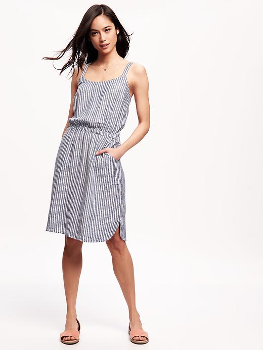 Image number 1 showing, Striped Linen-Blend Cami Dress for Women