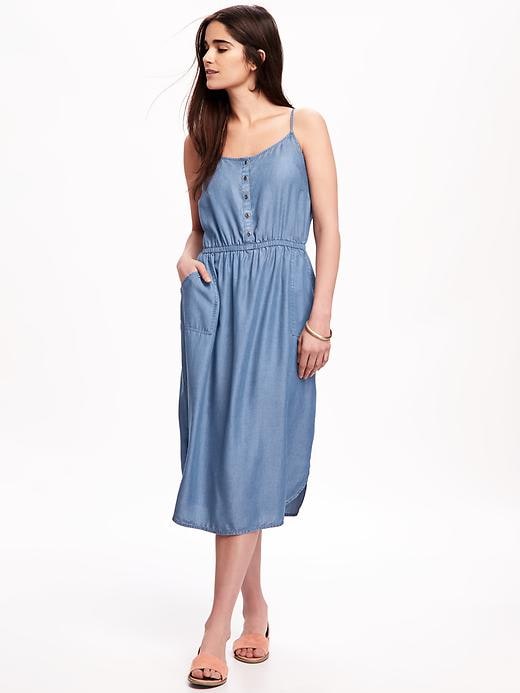 Image number 1 showing, Chambray Cami Midi Dress for Women
