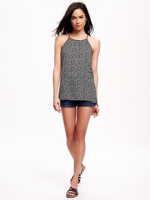 Image number 3 showing, Patterned High-Neck Trapeze Tank for Women