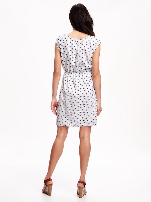 Image number 2 showing, Floral Windowpane Gauze Dress for Women
