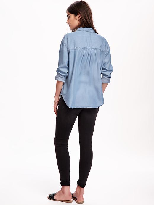 Image number 2 showing, Boyfriend Tencel&#174 Chambray Shirt for Women