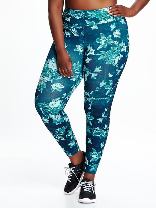 View large product image 1 of 2. Patterned Compression Plus-Size Leggings