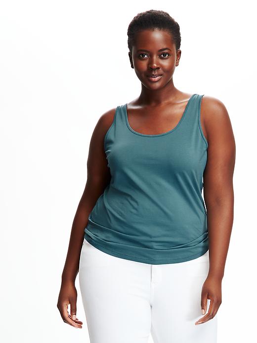 View large product image 1 of 1. Essential Fitted Plus-Size Scoop Tank