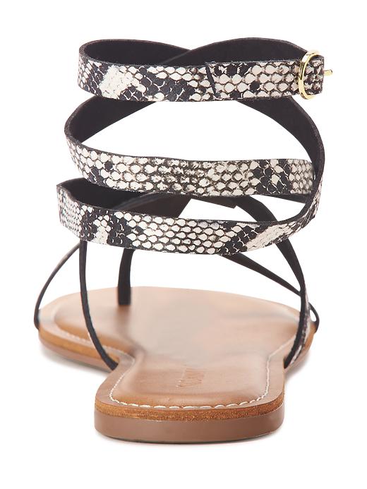 Image number 4 showing, Faux Leather T-Strap Sandals for Women