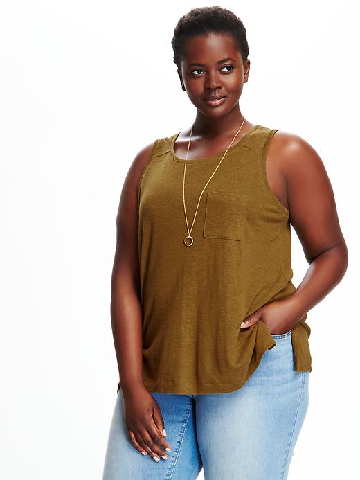 View large product image 1 of 1. Relaxed Plus-Size High-Neck Tank