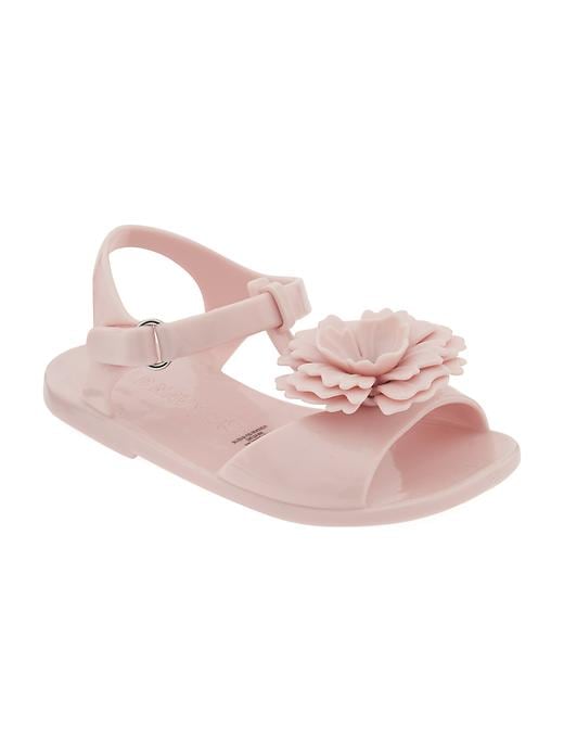 View large product image 1 of 1. Flower-Accent Jelly Sandals For Toddler