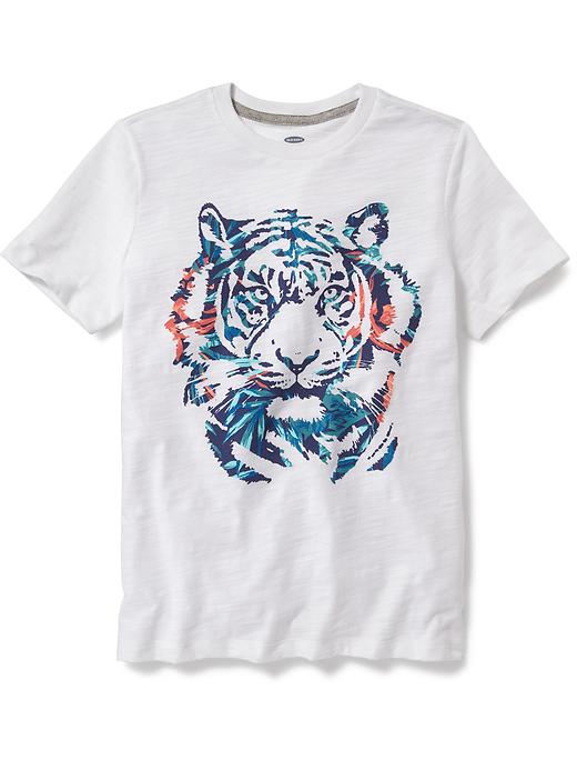 View large product image 1 of 1. Slub-Knit Crew-Neck Graphic Tee for Boys