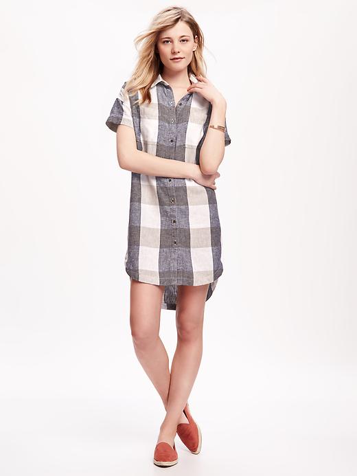 Image number 1 showing, Linen-Blend Shirtdress for Women