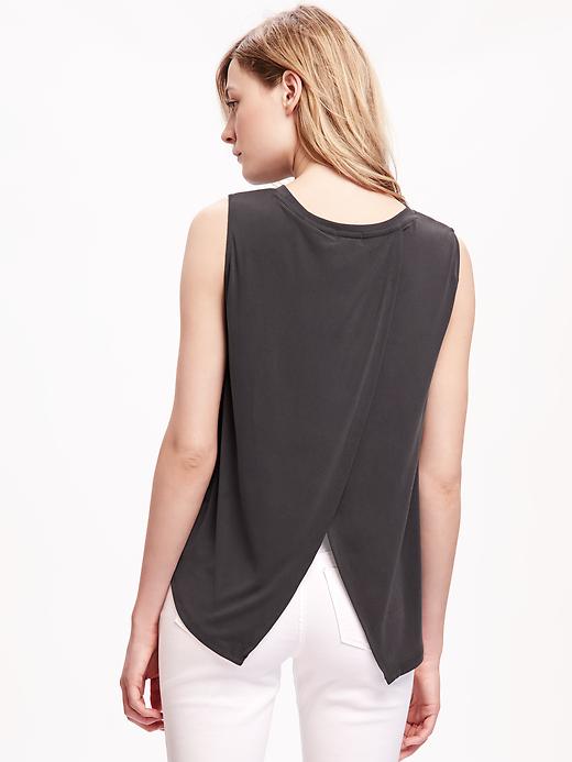 View large product image 1 of 1. Sueded Tulip-Back Tee for Women