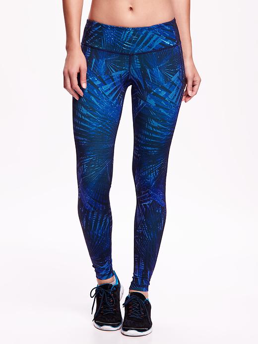 View large product image 1 of 2. Mid-Rise Printed Compression Leggings for Women