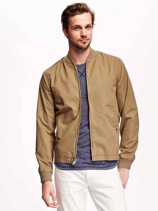 View large product image 1 of 1. Twill Summer-Weight Bomber Jacket for Men