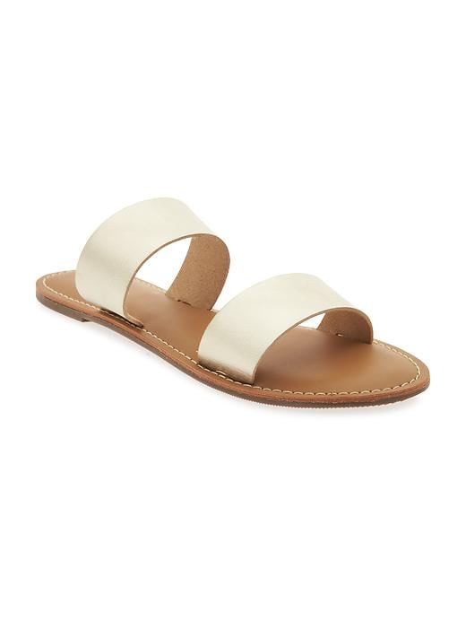 Image number 1 showing, Faux-Leather Double-Strap Sandals for Women