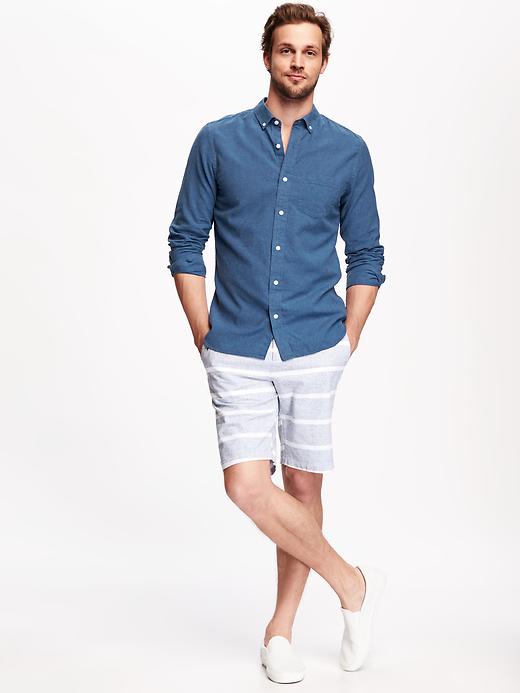 Image number 3 showing, Slim-Fit Linen-Blend Shirt for Men