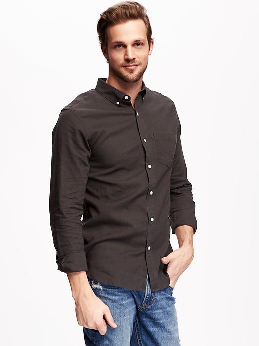 View large product image 1 of 1. Slim-Fit Linen-Blend Shirt for Men