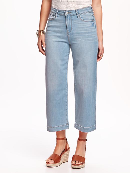View large product image 1 of 3. High-Rise Culotte Jeans for Women