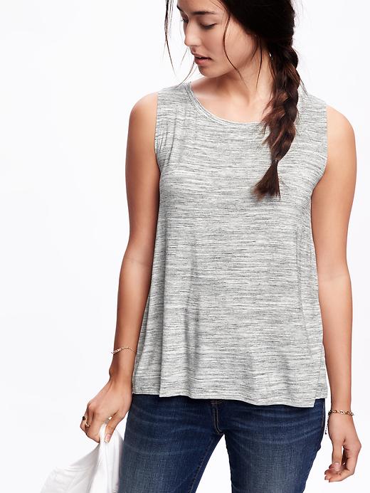 Image number 4 showing, Relaxed Hi-Lo Slit-Back Space-Dye Muscle Tank for Women
