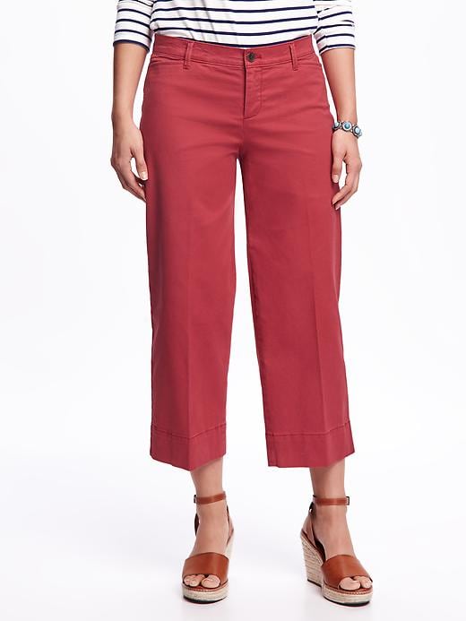 View large product image 1 of 3. Mid-Rise Wide-Leg Crops for Women
