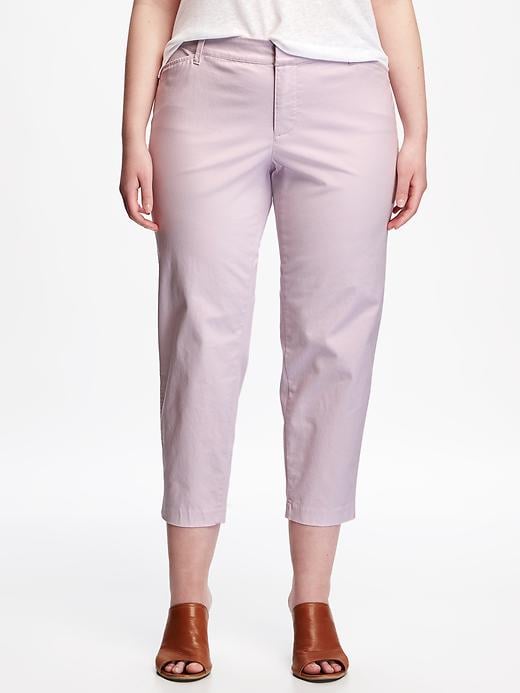 View large product image 1 of 2. Secret-Slim Plus-Size Pixie Chinos