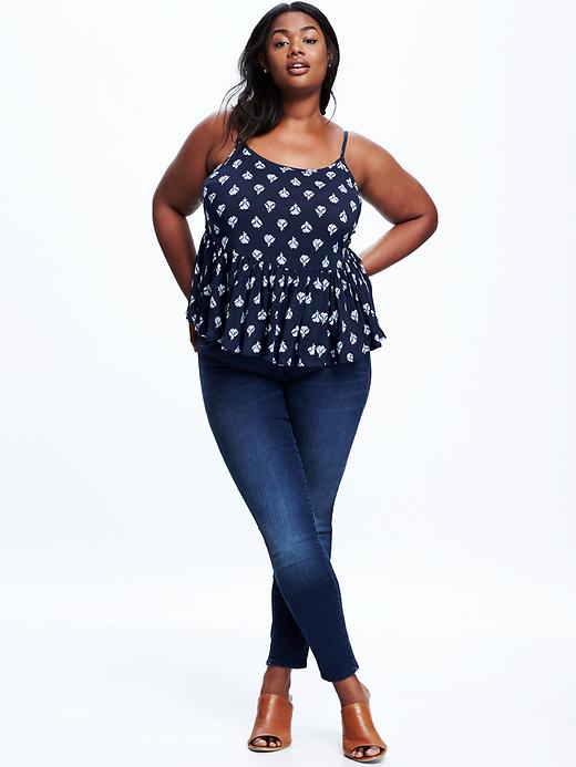 Image number 3 showing, Printed Soft Plus-Size Peplum Swing Blouse