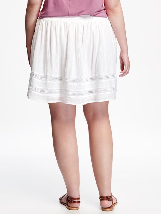 View large product image 2 of 2. Smocked Plus-Size Lace-Crochet Gauze Skirt